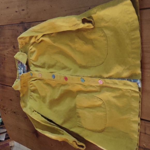 Mini Boden Other - Mini boden corduroy dress mustard yellow with colored buttons so cute sz 7/8 y